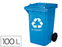CONTENTOR DE LIXO Q-CONNECT PLASTICO 100L COM CAPA AZUL 75X37X47 CM