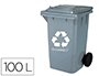 CONTENTOR DE LIXO Q-CONNECT PLASTICO 100L COM CAPA CINZA 75X37X47 CM