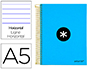 CADERNO ESPIRAL DIN A5 ANTARTIK CAPA FORRADA 120 F 100 GR PAUTADO 5 BANDAS DE CORES 6 FUROS COR AZUL