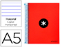 CADERNO ESPIRAL DIN A5 ANTARTIK CAPA FORRADA 120 F 100 GR PAUTADO 5 BANDAS DE CORES 6 FUROS COR VERMELHO