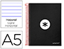 CADERNO ESPIRAL DIN A5 ANTARTIK CAPA FORRADA 120 F 100 GR PAUTADO 5 BANDAS DE CORES 6 FUROS COR PRETO