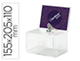 CAIXA DE SUGESTOES ARCHIVO 2000 COM FECHADURA E DUAS CHAVES COR CRISTAL TRANSPARENTE 109X154X205 MM