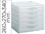 BLOCO CLASSIFICADOR DE SECRETARIA ARCHIVO 2000 EMPILHAVELS 5 GAVETAS TRANSPARENTE TRANSLUCIDO 260X270X340 MM