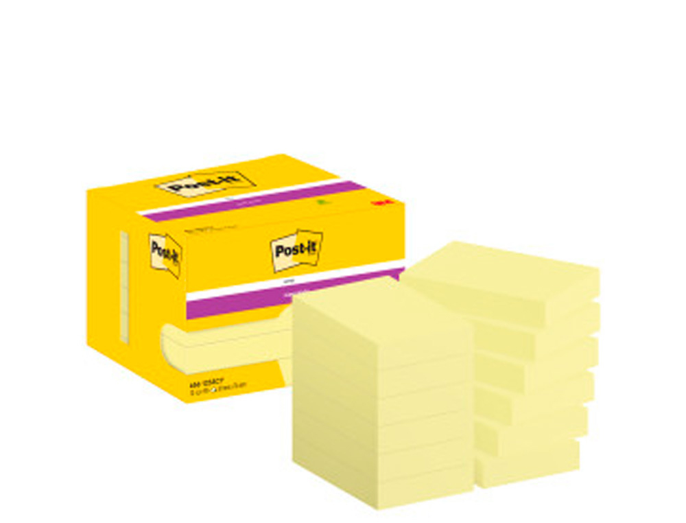 BLOCO DE NOTAS ADESIVAS SUPER STICKY 51X76 MM COM 90 FOLHAS656 AMARELO CANARIO