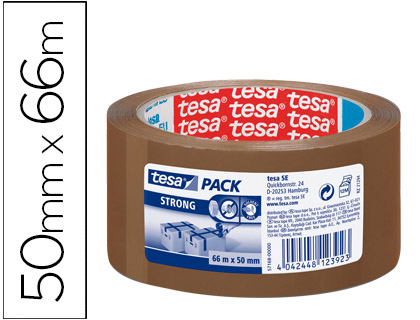 FITA ADESIVA TESA POLIPROPILENO CASTANHA STRONG 66 MT X 50 MM BAIXO RUIDO