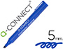 MARCADOR Q-CONNECT PERMANENTE AZUL PONTA BISELADA 5.0 MM