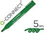 MARCADOR Q-CONNECT PERMANENTE VERDE PONTA BISELADA 5.0 MM