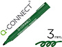 MARCADOR Q-CONNECT PERMANENTE VERDE PONTA REDONDA 3.0 MM