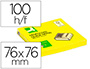 BLOCO DE NOTAS ADESIVAS Q-CONNECT AMARELO NEON 76 X 76 MM ZIG-ZAG