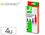 MARCADOR Q-CONNECT MARCADOR PERMANENTE ESTOJO DE 4 CORES SORTIDAS PONTA BISELADA 5.0 MM