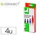 MARCADOR Q-CONNECT MARCADOR PERMANENTE ESTOJO DE 4 CORES SORTIDAS PONTA REDONDA 3.0 MM