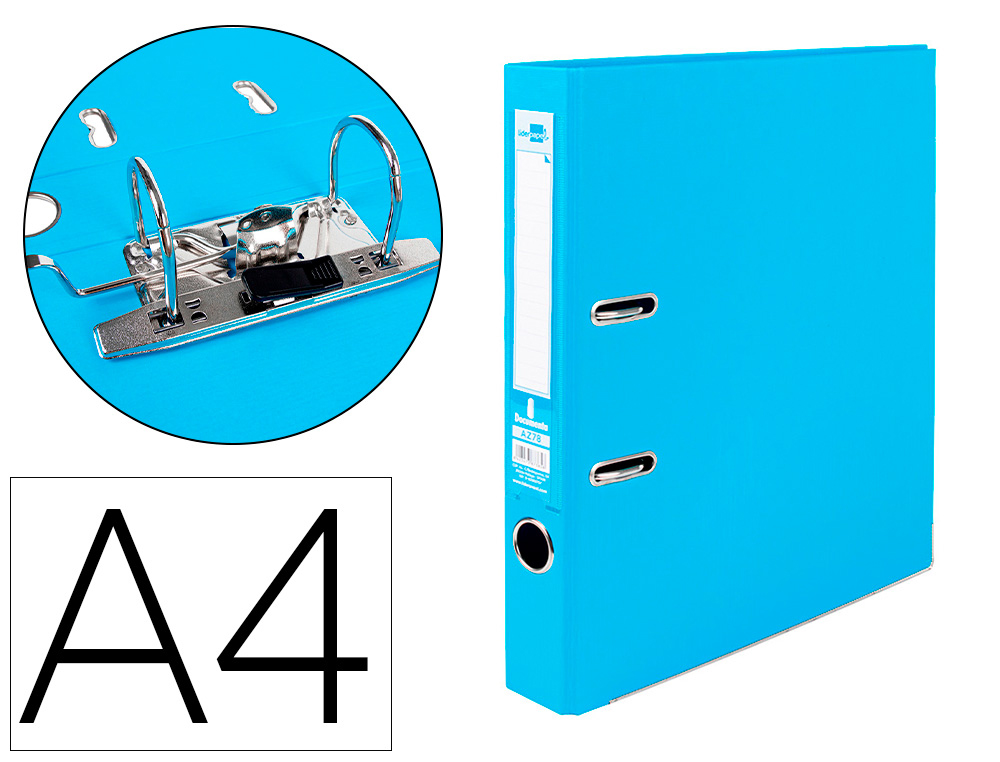 PASTA DE ARQUIVO DE ALAVANCA LIDERPAPEL DOCUMENTA PVC DIN A4 LOMBADA 52MM CELESTE