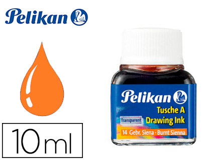 TINTA DA CHINA PELIKAN FRASCO 10ML N 14 SIENA TOSTADA