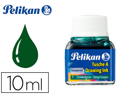 TINTA DA CHINA PELIKAN FRASCO 10ML N 7 VERDE ESCURO